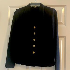 Black St John Knit Jacket with logo buttons
